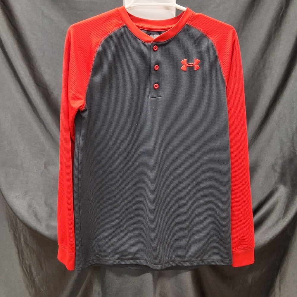 Under Armour Red and Black Long Sleeve Tee